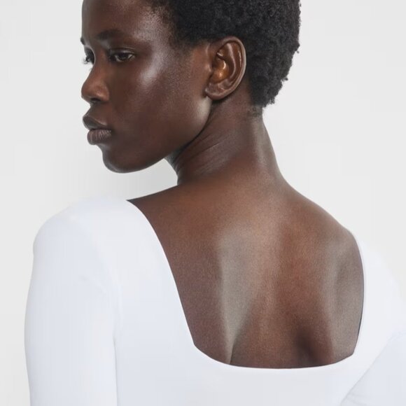 NWOT Aritzia BABATON CONTOUR Squareneck White Long Sleeve S - Picture 5 of 9